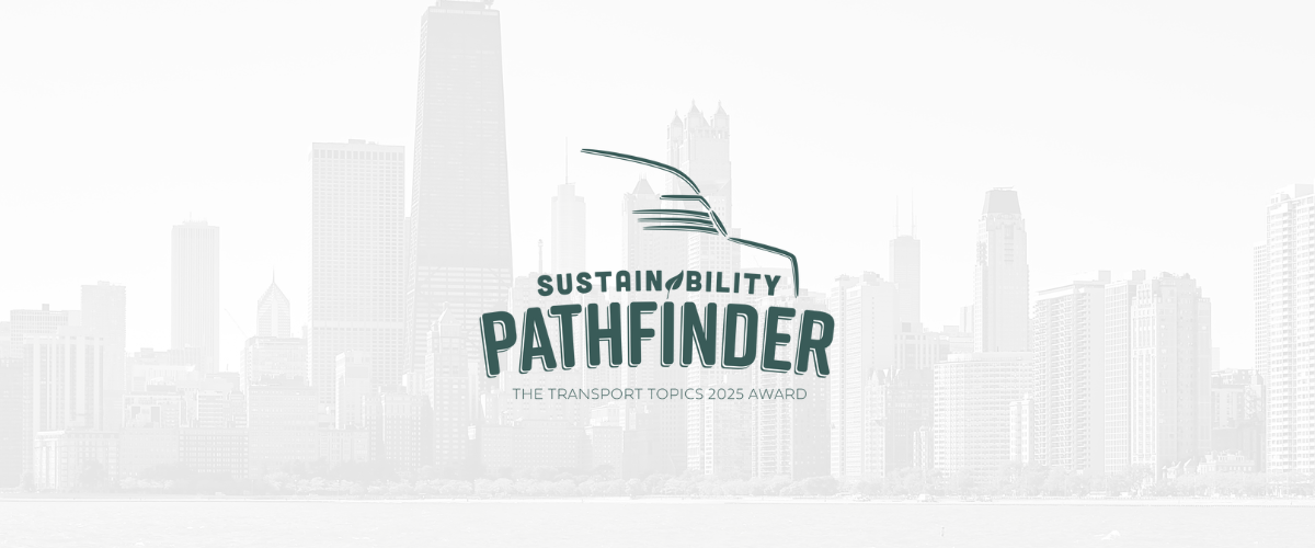 2025 Sustainability Pathfinder Awards header image featuring a green and white design with text highlighting Great Dane as the sponsor, alongside environmental-themed graphics symbolizing sustainability and innovation